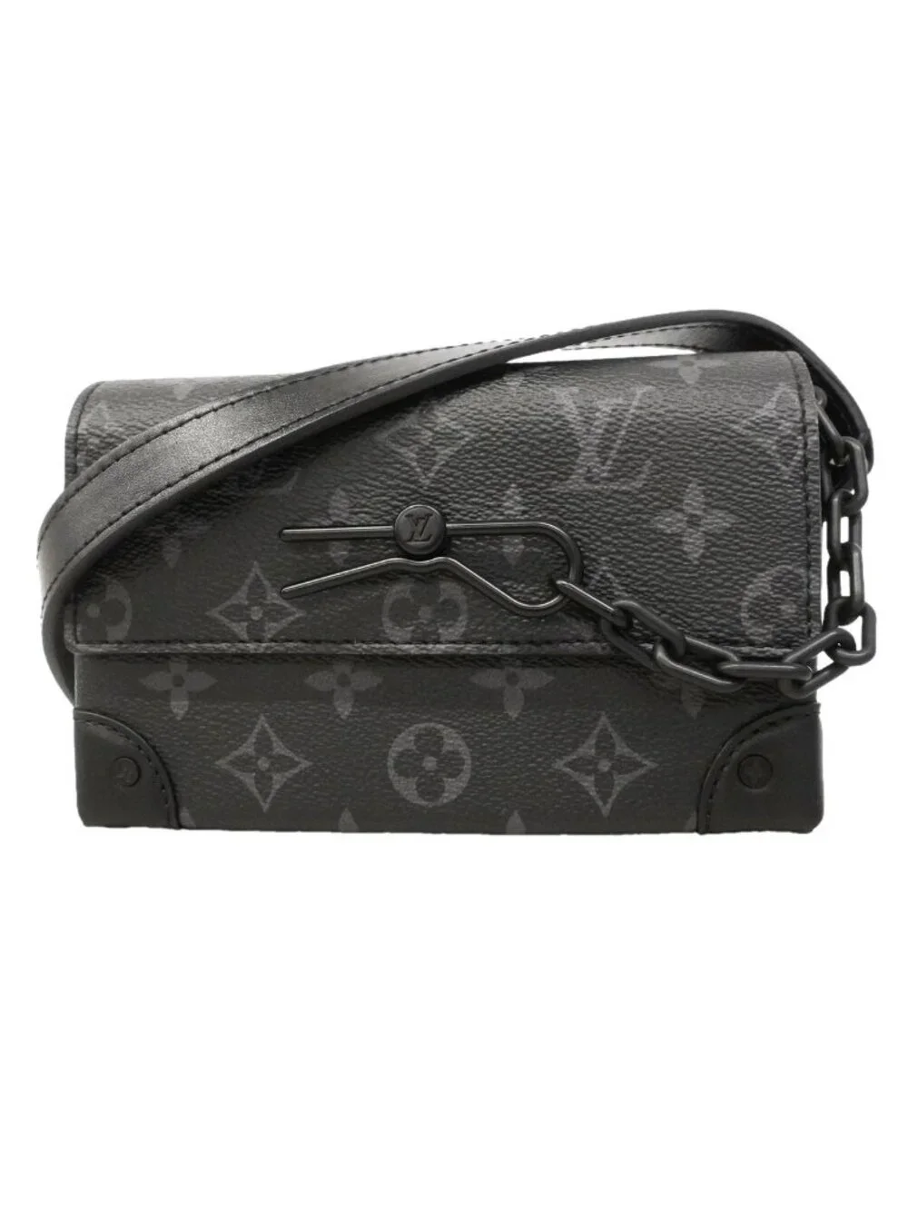 Louis Vuitton Shoulder Bag Monogram Eclipse Steamer Wearable Wallet Black